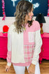 Everyday Easy Plaid Panel Long Sleeve Top