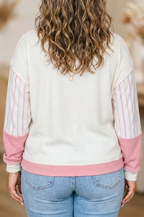 Everyday Easy Plaid Panel Long Sleeve Top