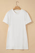 Everyday Essential Solid Drop Shoulder Cotton T Shirt Mini Dress