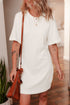 Everyday Essential Solid Drop Shoulder Cotton T Shirt Mini Dress