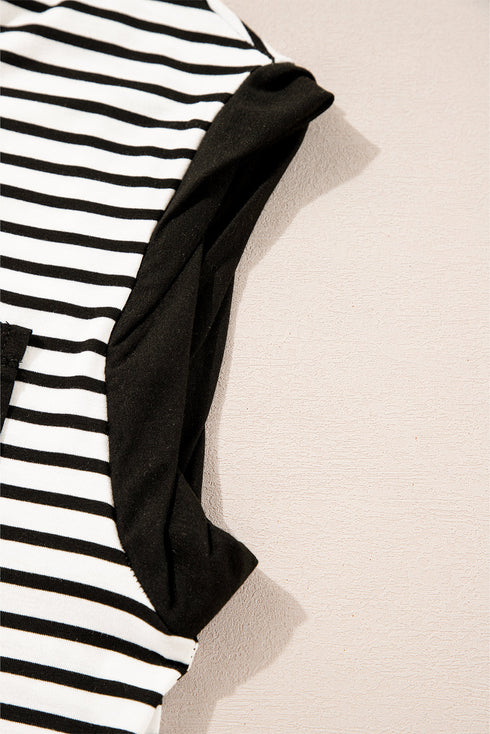 Everyday Striped Knit Contrast Pocket Tee