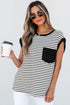 Everyday Striped Knit Contrast Pocket Tee