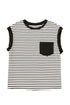Everyday Striped Knit Contrast Pocket Tee