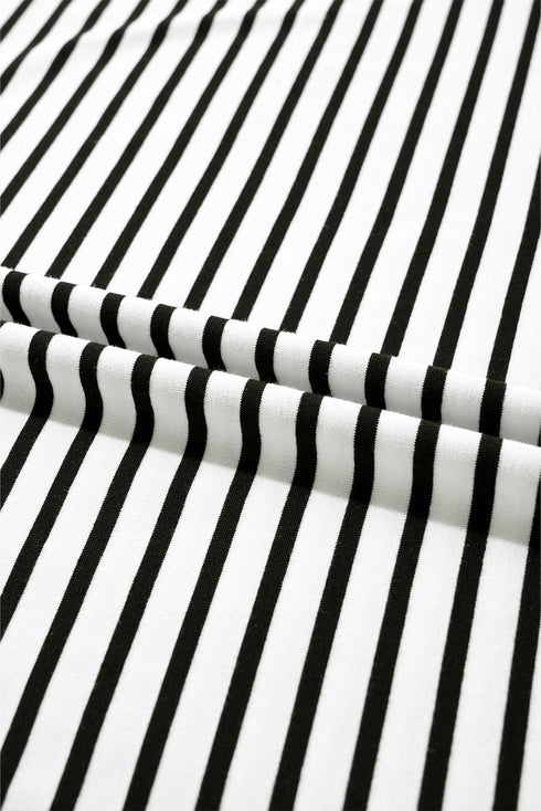 Everyday Striped Knit Contrast Pocket Tee