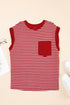 Everyday Striped Knit Contrast Pocket Tee