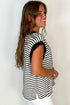 Everyday Striped Knit Contrast Pocket Tee