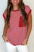Everyday Striped Knit Contrast Pocket Tee