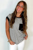 Everyday Striped Knit Contrast Pocket Tee