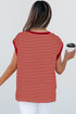 Everyday Striped Knit Contrast Pocket Tee