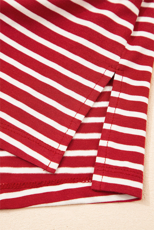Everyday Striped Knit Contrast Pocket Tee