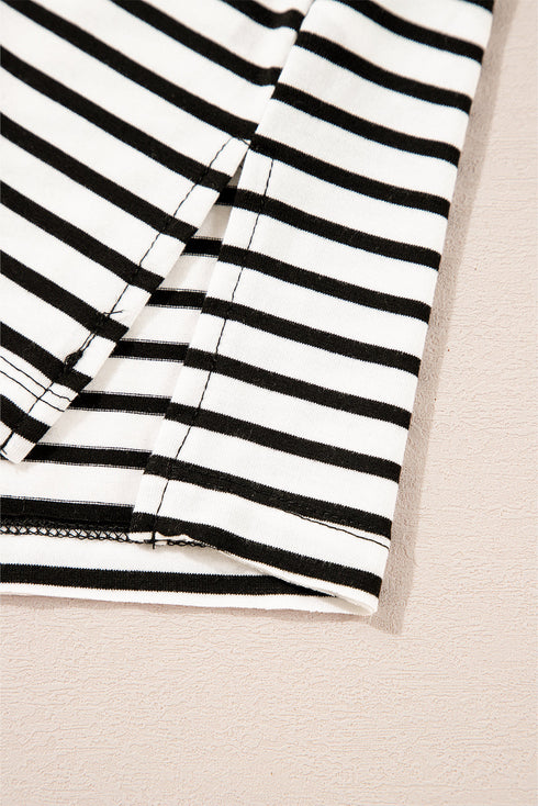 Everyday Striped Knit Contrast Pocket Tee