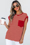 Everyday Striped Knit Contrast Pocket Tee