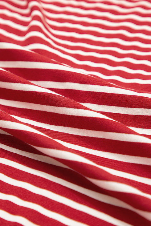 Everyday Striped Knit Contrast Pocket Tee