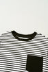 Everyday Striped Knit Contrast Pocket Tee