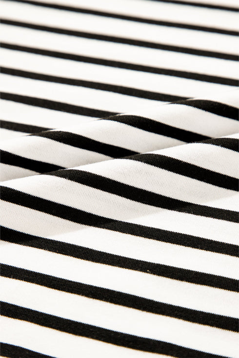 Everyday Striped Knit Contrast Pocket Tee