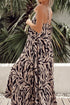 Exclusive Abstract Print Open Back Bohemian Loose Maxi Dress