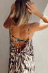 Exclusive Abstract Print Open Back Bohemian Loose Maxi Dress