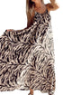 Exclusive Abstract Print Open Back Bohemian Loose Maxi Dress