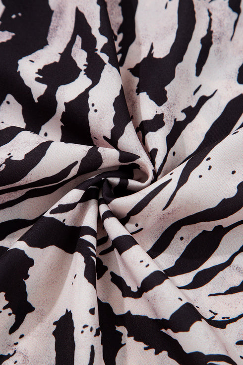 Exclusive Abstract Print Open Back Bohemian Loose Maxi Dress