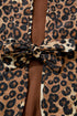 Exclusive All Over Leopard Print Quilted Tie Front Jacket