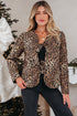 Exclusive All Over Leopard Print Quilted Tie Front Jacket