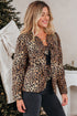 Exclusive All Over Leopard Print Quilted Tie Front Jacket