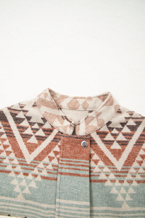 Exclusive Aztec Print Quilted Patchwork Western Jacket