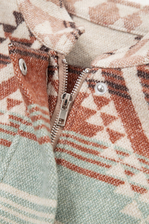Exclusive Aztec Print Quilted Patchwork Western Jacket