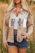 Exclusive Aztec Print Quilted Patchwork Western Jacket