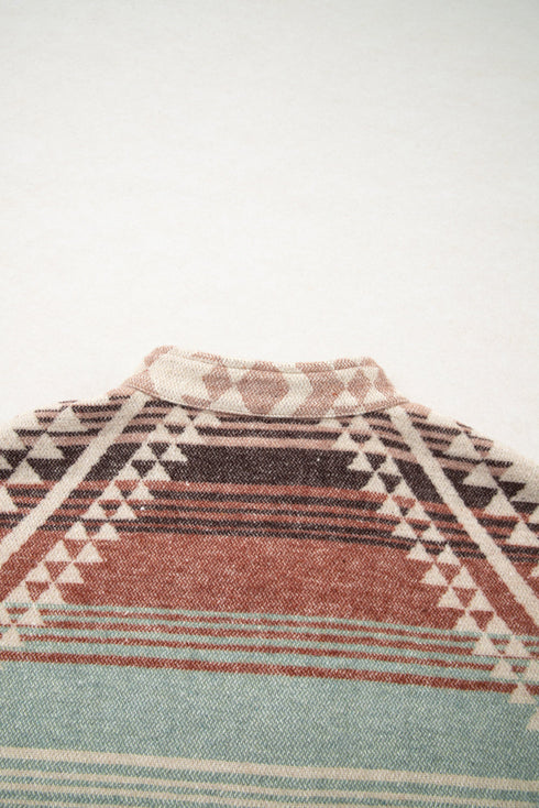 Exclusive Aztec Print Quilted Patchwork Western Jacket