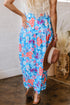 Exclusive Bohemian Floral High Waist Split Wrap Maxi Skirt
