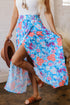 Exclusive Bohemian Floral High Waist Split Wrap Maxi Skirt