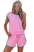 Exclusive Cable Knit Textured Two Piece Short Sets