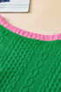 Exclusive Cable Knit Textured Two Piece Short Sets