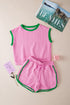 Exclusive Cable Knit Textured Two Piece Short Sets