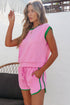 Exclusive Cable Knit Textured Two Piece Short Sets