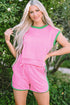 Exclusive Cable Knit Textured Two Piece Short Sets