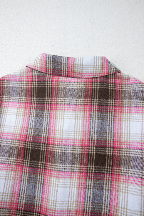 Exclusive Casual Flap Pocket Button Up Plaid Shacket