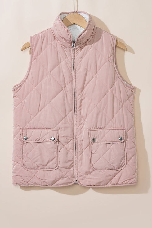 Exclusive Casual Fleece Lined Quilted Layering Vests