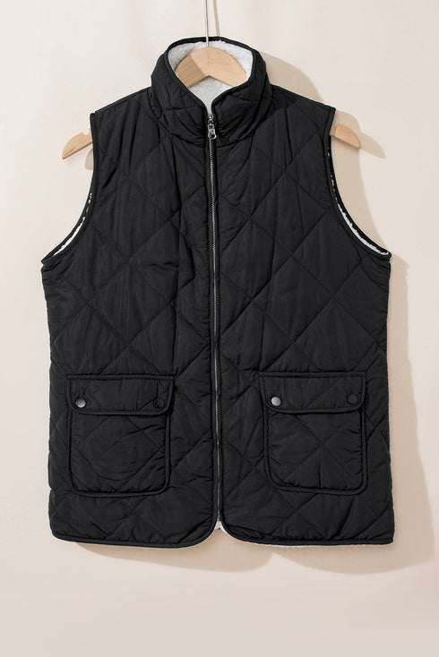 Exclusive Casual Fleece Lined Quilted Layering Vests