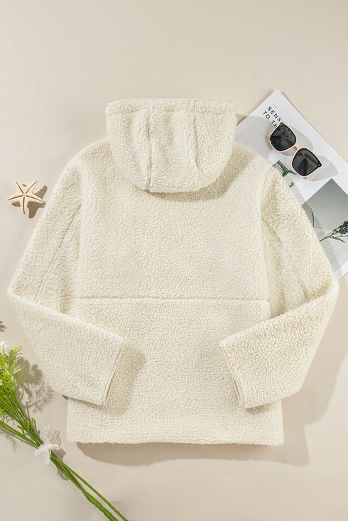 Exclusive Casual Fleece Zip Up Drawstring Hooded Pocketed Jacket