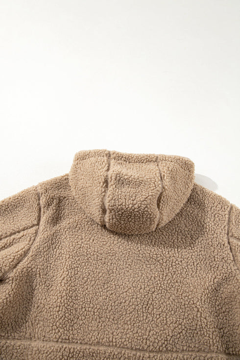 Exclusive Casual Fleece Zip Up Drawstring Hooded Pocketed Jacket