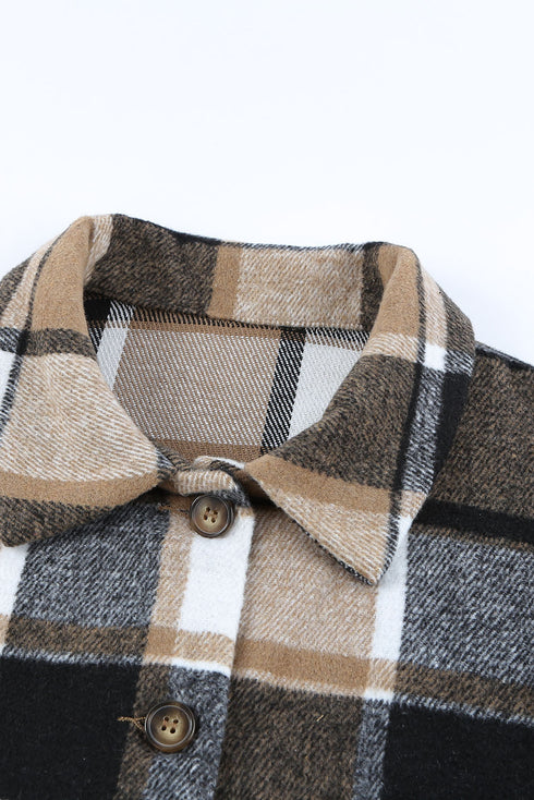 Exclusive Casual Print Buttoned Plaid Shacket