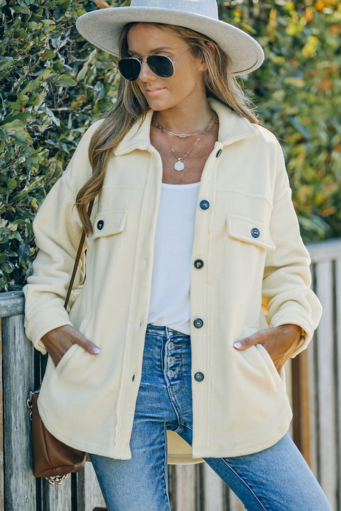 Exclusive Casual Turn Down Collar Buttoned Shirt Jacket