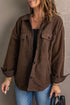 Exclusive Casual Turn Down Collar Buttoned Shirt Jacket