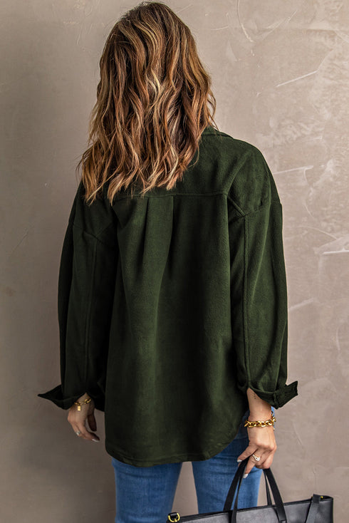 Exclusive Casual Turn Down Collar Buttoned Shirt Jacket