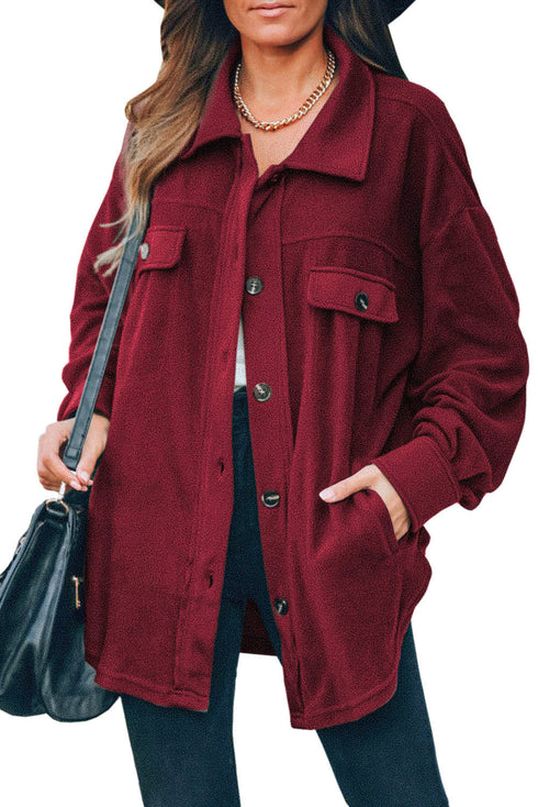 Exclusive Casual Turn Down Collar Buttoned Shirt Jacket