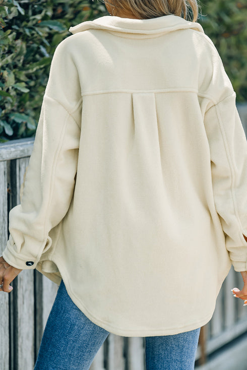 Exclusive Casual Turn Down Collar Buttoned Shirt Jacket