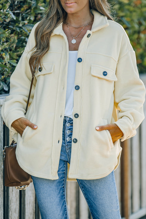Exclusive Casual Turn Down Collar Buttoned Shirt Jacket