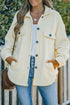 Exclusive Casual Turn Down Collar Buttoned Shirt Jacket